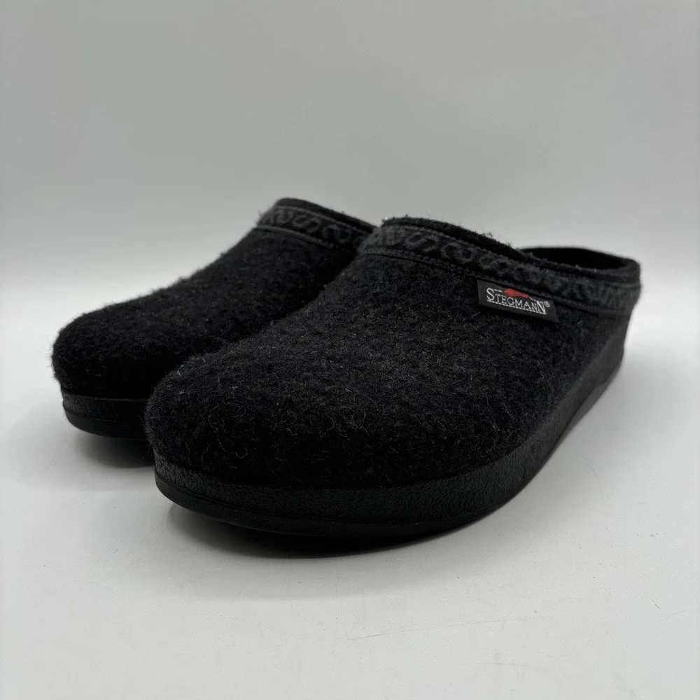 Stegmann Wool Clogs Men's 8.5 Slip On Shoes Slippers Germany Poly Sole